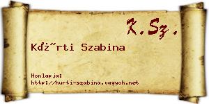 Kürti Szabina névjegykártya
