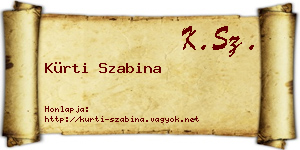 Kürti Szabina névjegykártya