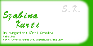 szabina kurti business card